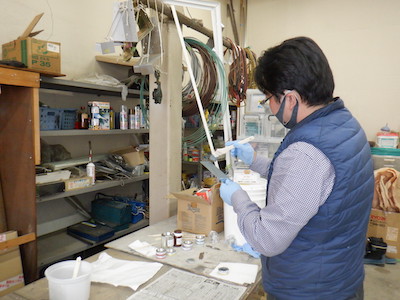 塗装実技の様子